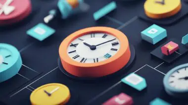 Multiple abstract clocks representing the concept of dwell time in digital user engagement.