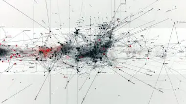 Abstract network diagram showing complex connections and nodes, representing the intricate and often hidden nature of cloaking techniques in SEO.