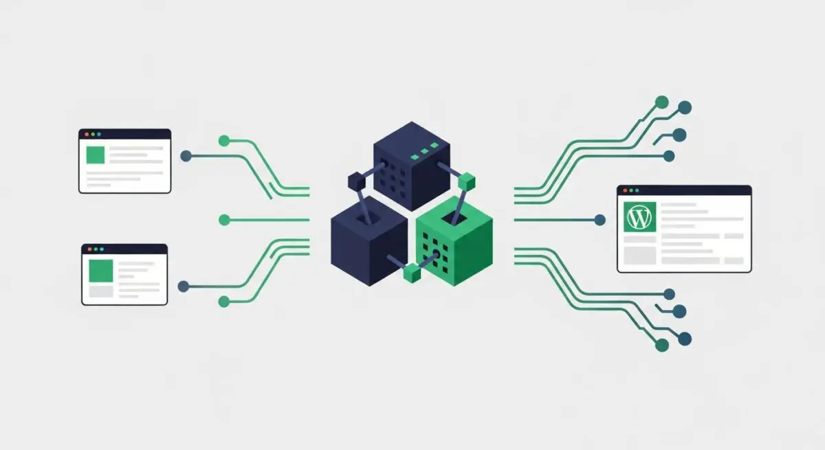 Illustration of interconnected servers, symbolizing Apache HTTP Server's role in web infrastructure.