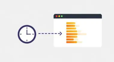 A clock icon pointing towards a dashboard graph, illustrating the impact of Backend Latency on website performance.