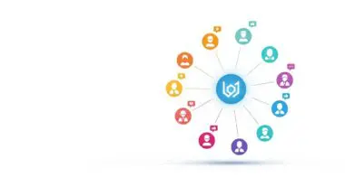 Network of diverse people icons connected to a central hub, illustrating brand advocacy.