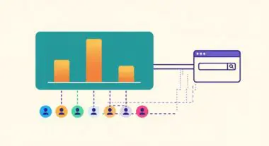 Bar chart representing data segments linked to user icons, visualizing Cohort Analysis. By Andres SEO Expert.