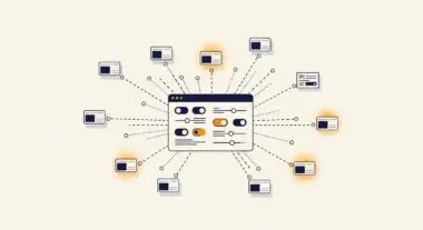 Abstract illustration showing multiple interconnected modules and settings, representing composite layers in a system.