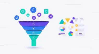 Infographic funnel demonstrating stages of customer equity, with icons representing engagement and growth.