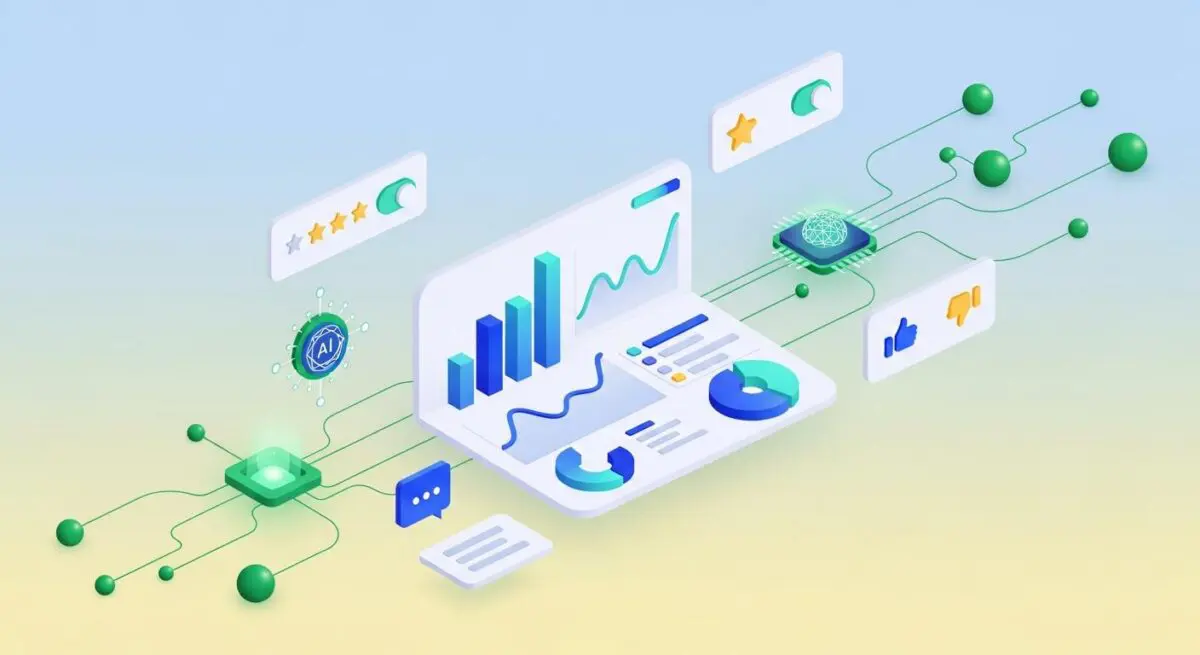 Using customer insights to inform your product roadmap via AI analytics and user feedback.