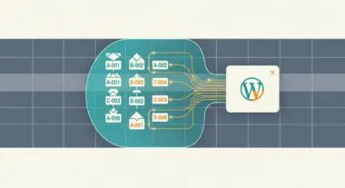 Diagram illustrating database table prefixes connecting to a WordPress icon, showcasing data organization and the importance of a database prefix.