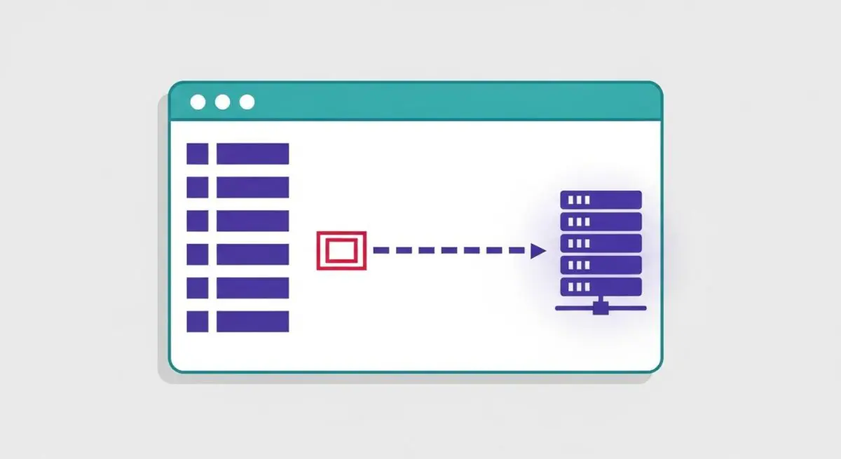 Diagram illustrating dynamic compression from a list to a server stack, symbolizing data optimization.