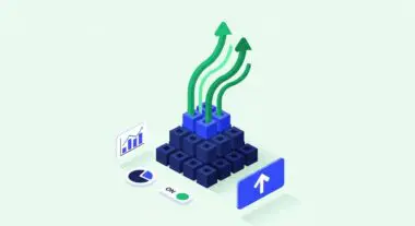 FinTech growth illustration with rising arrows, symbolizing exit strategies for founders.
