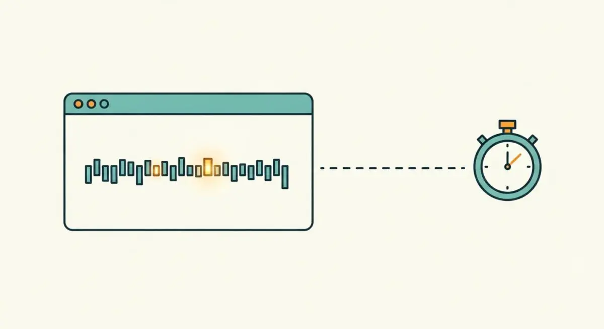 A graph displayed on a computer screen connected to a stopwatch, illustrating frame rate.