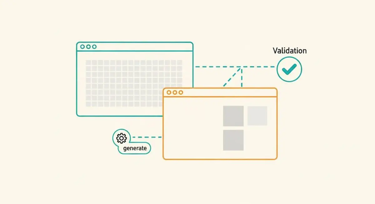 Diagram illustrating the Generative Adversarial Network process, showing generation and validation steps.