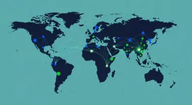 Global network connections across continents, conceptualizing a world without a billionaire class.
