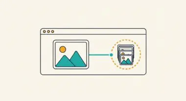 Conceptual graphic showing a single image being processed into multiple smaller image versions for web optimization.