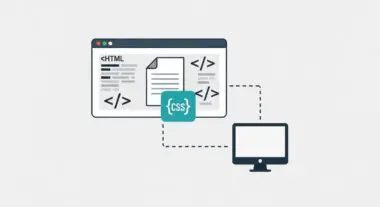 Diagram showing HTML code with CSS syntax highlighted, suggesting inline CSS application.