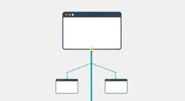 Diagram showing a browser window connected to two smaller browser windows, illustrating web connection or keep-alive states.