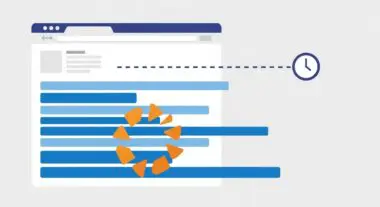 Web page loading with orange loading animation indicating lazy loading implementation.