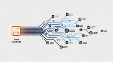 Flowchart illustrating the creation of Lookalike Audiences from a seed audience via AI analysis.