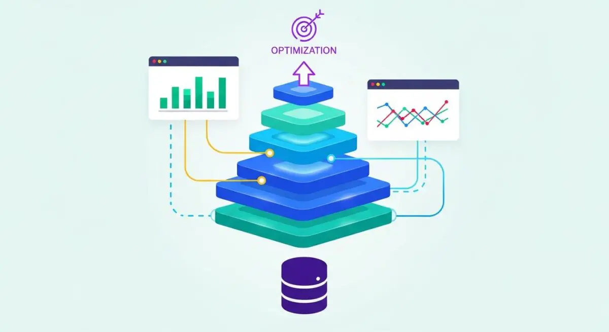 Diagram illustrating a layered approach to MarTech stack optimization with data inputs.