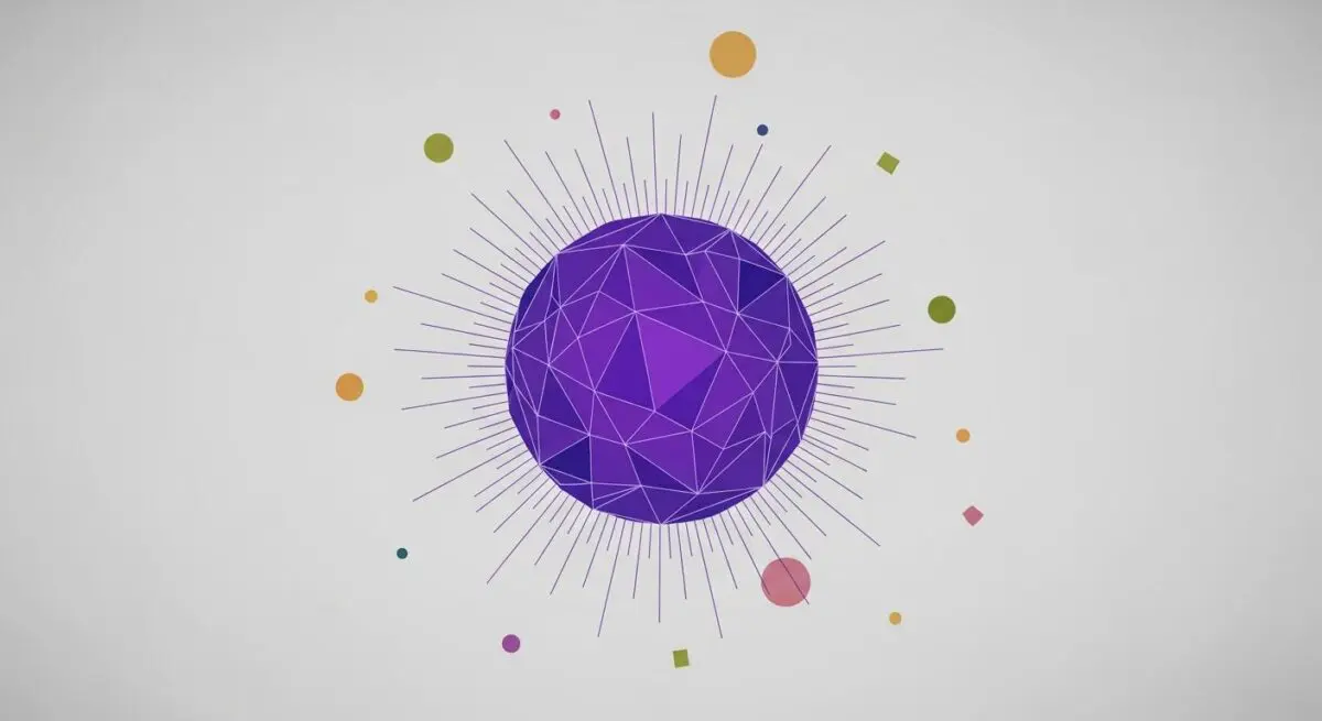 A geometric purple sphere with radiating lines, representing a Mixture of Experts.