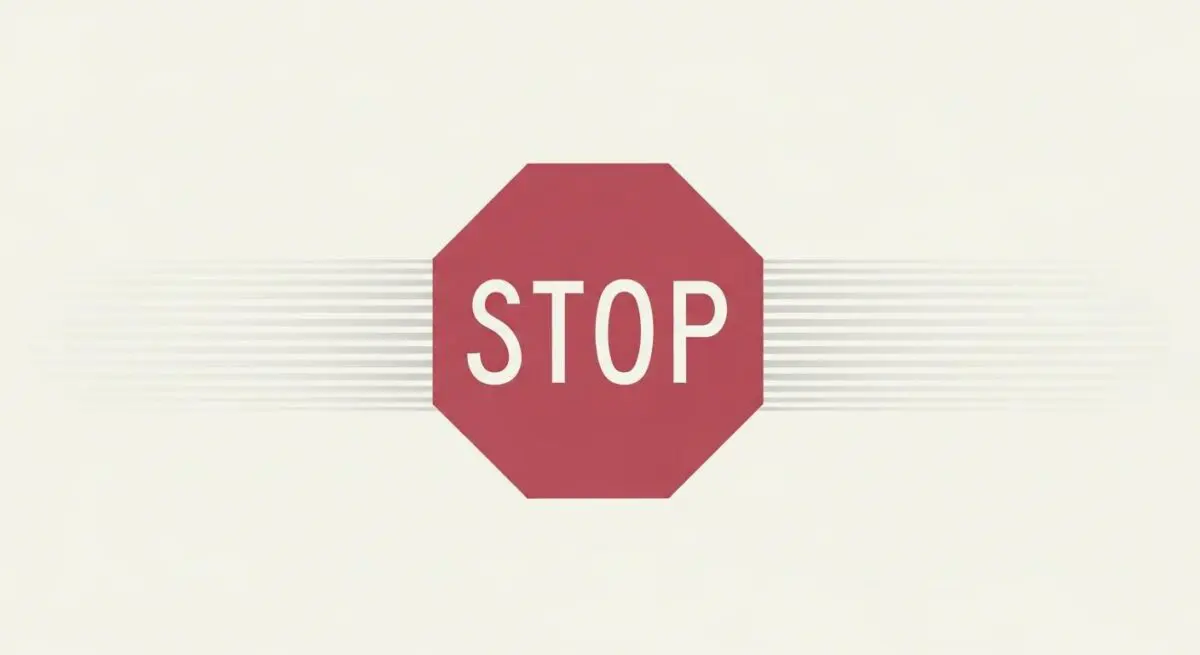 A red stop sign with white text conceptually representing the Noindex Tag for SEO control.