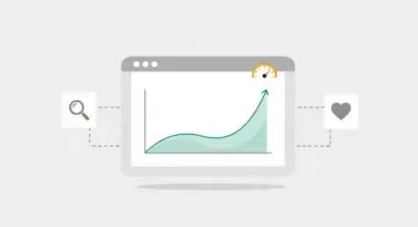 Graph showing upward trend with speedometer icon, symbolizing improved perceived performance.