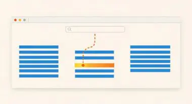 Search result page visualization with a dotted line showing a user returning to a search after not finding relevant information, representing pogo-sticking.