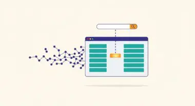 Diagram showing a search bar and a web page layout with a network of dots, illustrating Prompt-Based Visibility.