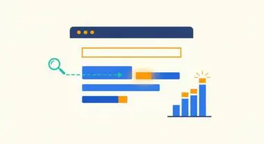Conceptual graphic illustrating data analysis and progress towards a higher Readability Score with charts and a magnifying glass.