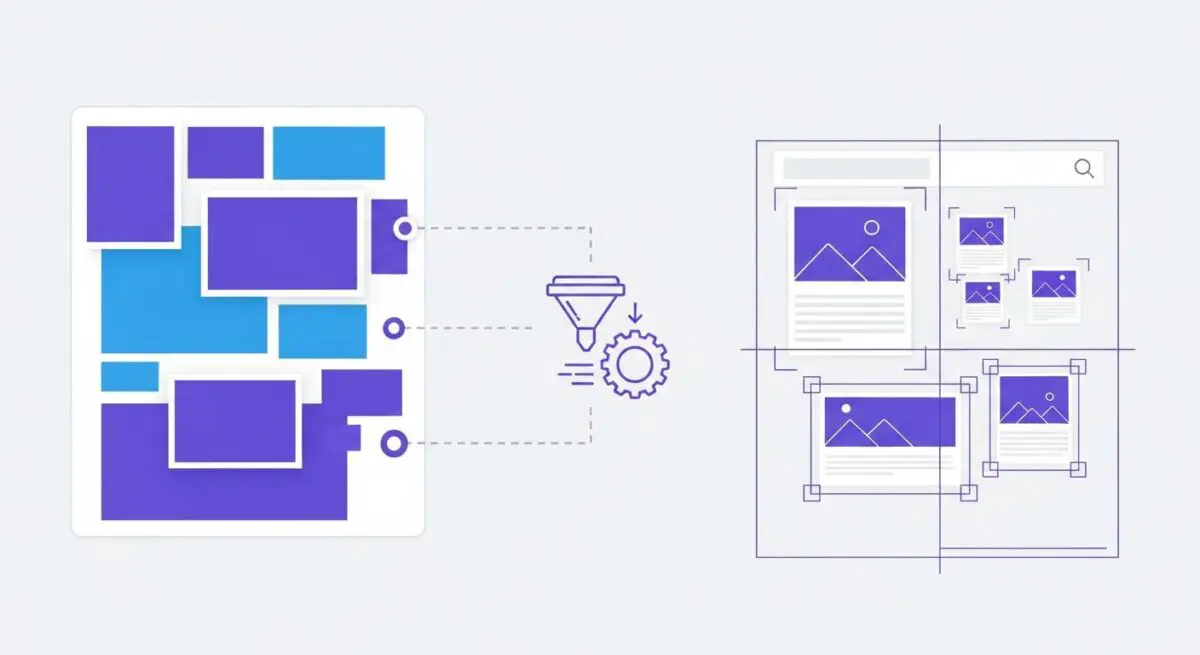 Illustration showing a process to regenerate thumbnails for various image sizes.