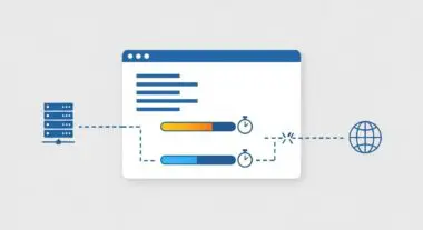 Diagram illustrating server communication and web requests, symbolizing Resource Timing Metrics.