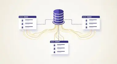 Central database with outgoing connections to three user interface elements, illustrating Reverse ETL.