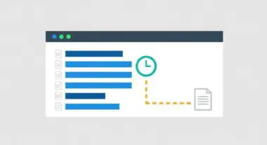 Illustration showing bars representing content duration and a clock icon, symbolizing Time on Page.