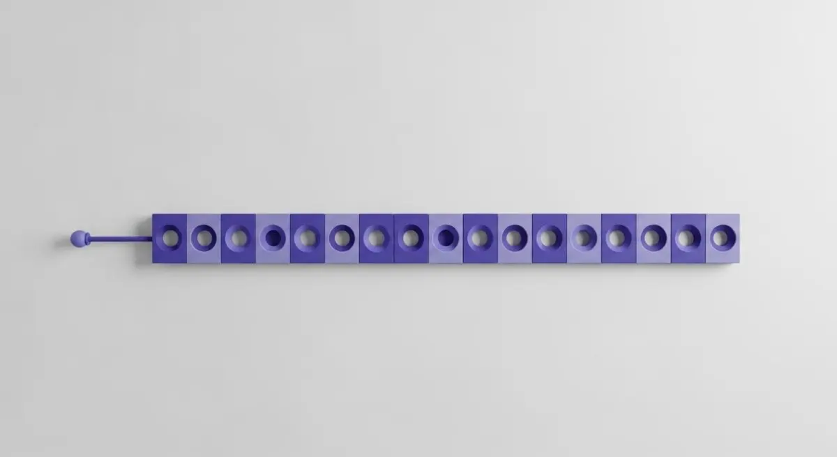 A row of purple cubes with circular cutouts represents data segmentation for tokenization.