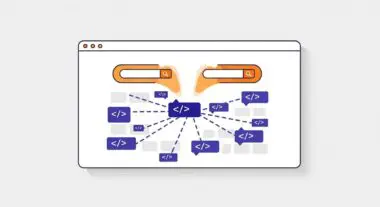 Conceptual diagram showing code snippets branching out, symbolizing the complexity of uglification in SEO.