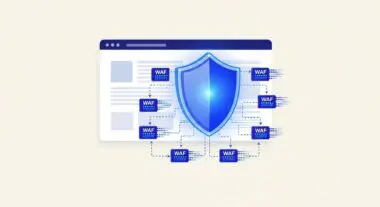 Conceptual graphic illustrating the protective layers of a Web Application Firewall (WAF) shielding a website.