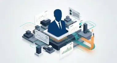 Silhouette of a businessman surrounded by financial charts, symbolizing estate tax implications when a billionaire dies.
