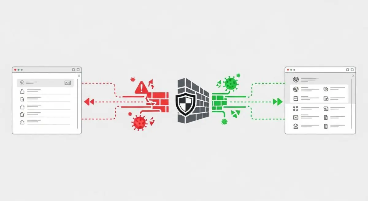 Wordfence firewall protecting website data from virus threats.
