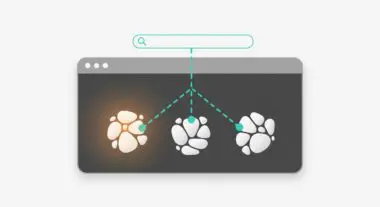 Conceptual visualization of zero-shot classification with a search query linking to distinct data clusters.