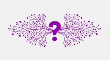 Purple question mark branching out like a plant, symbolizing the unknowns in Zero-Shot Prompting.