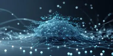 Abstract glowing neural network connections symbolizing AI model grounding.