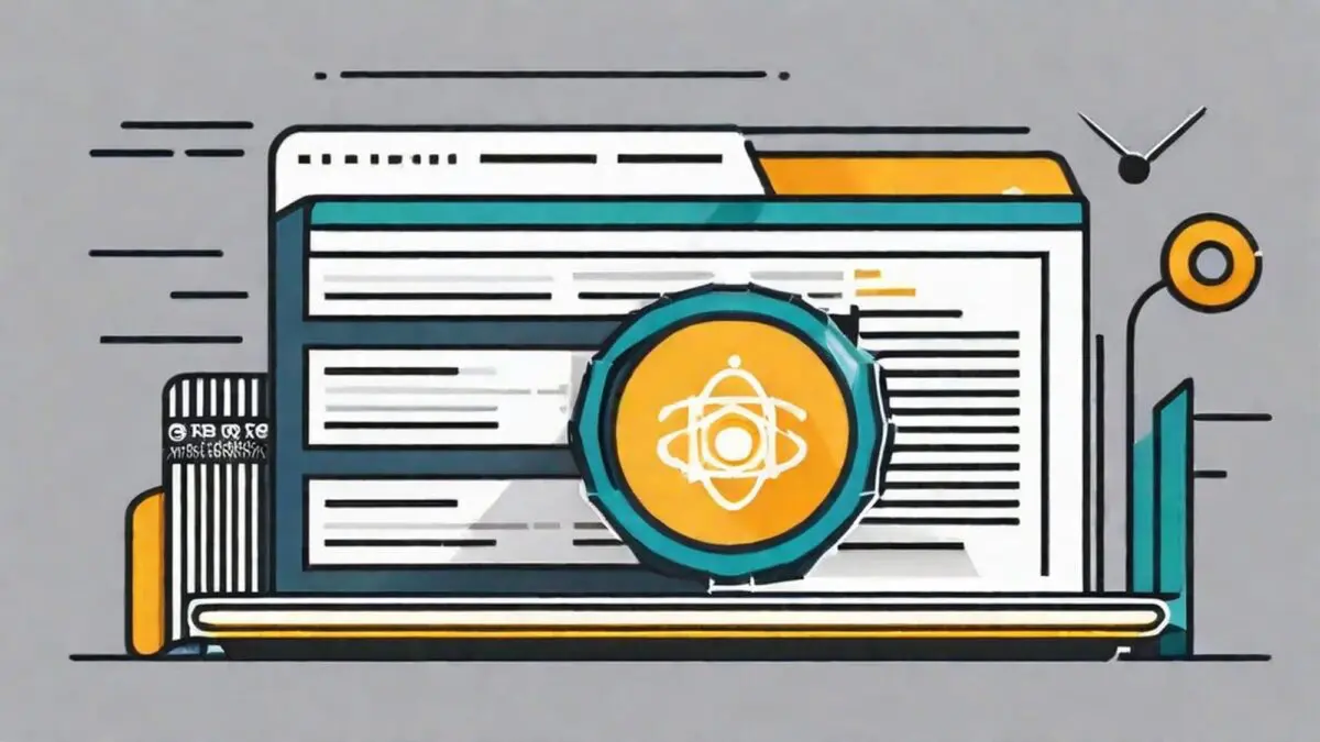 Abstract illustration of a document with an atomic symbol overlay, representing inline citation for data.