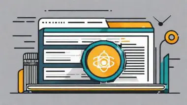 Abstract illustration of a document with an atomic symbol overlay, representing inline citation for data.
