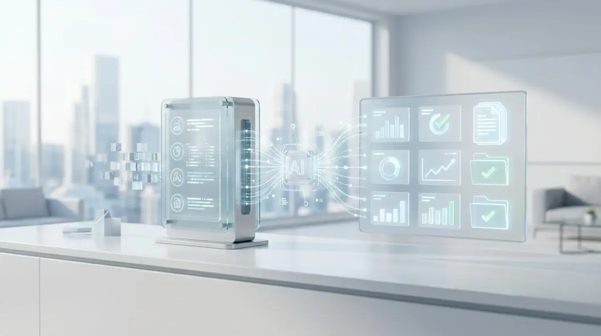 AI processing data to automate regulatory compliance and reporting with visual dashboards.