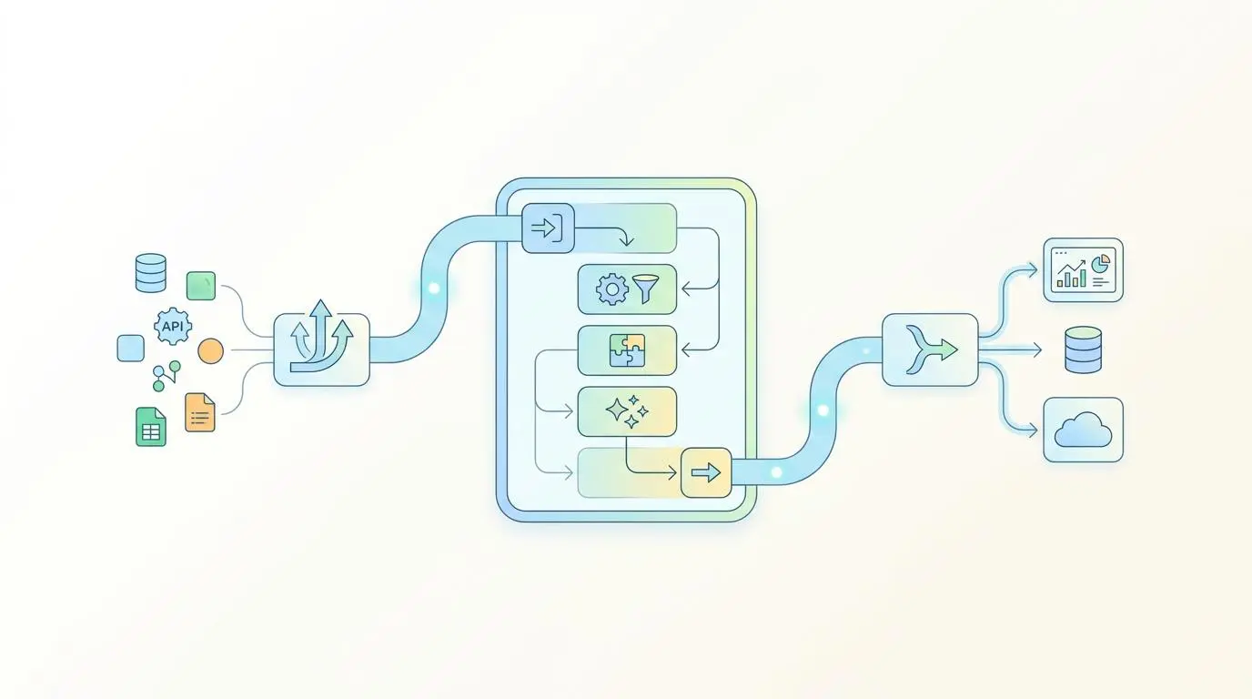 Flowchart showing data processing for AI performance review summaries from continuous feedback.