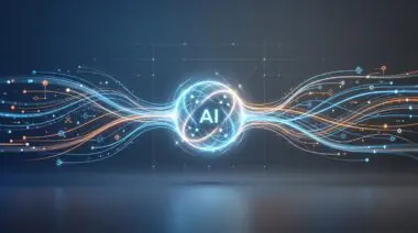Conceptual visualization of AI processing real-time data streams, key to how Grok pulls information.