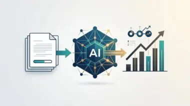 AI processing documents for manuscript submission review and market trend analysis.