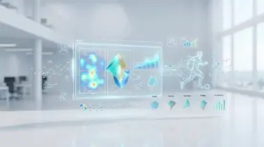 AI for player scouting, performance analysis, and injury prevention visualized with data overlays.