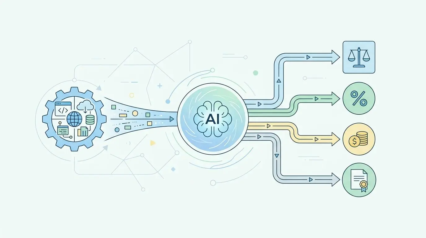 AI powering real-time automated multi-state sales tax calculation and accrual for e-commerce checkouts.