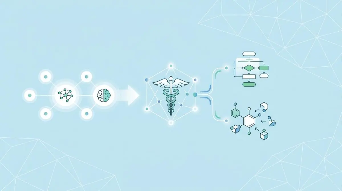 AI streamlines medical diagnosis, treatment planning, and drug discovery via data and algorithms.