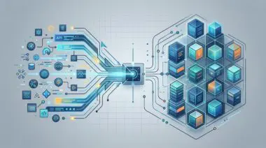 Conceptual diagram illustrating API discovery and inventory, showing data flow to a structured data repository.