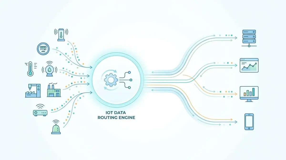 Automated instant routing of IoT data streams to cloud environments based on data privacy classifications.